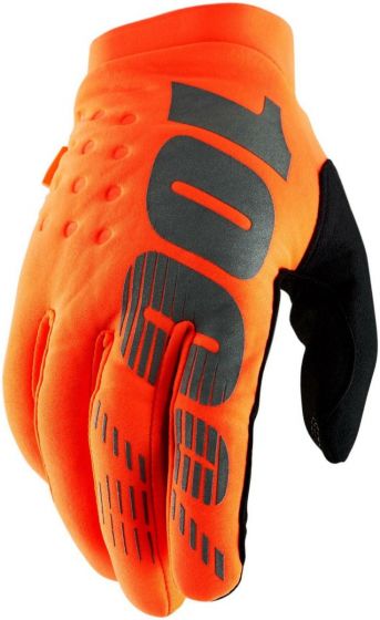 100% Brisker Cold Weather Gloves - Orange