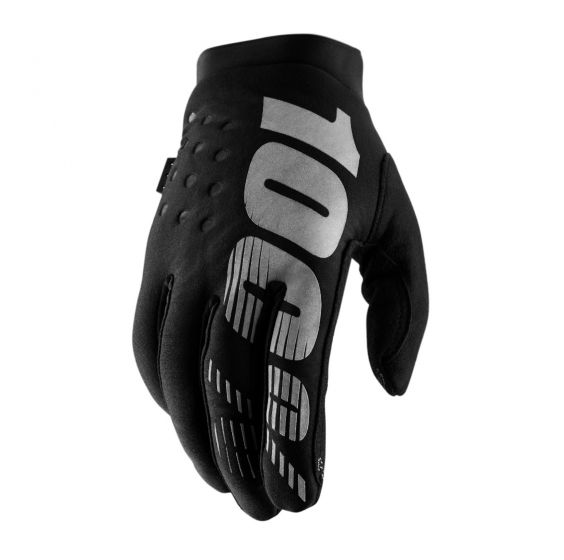 100% Brisker Cold Weather Gloves - Black/Grey