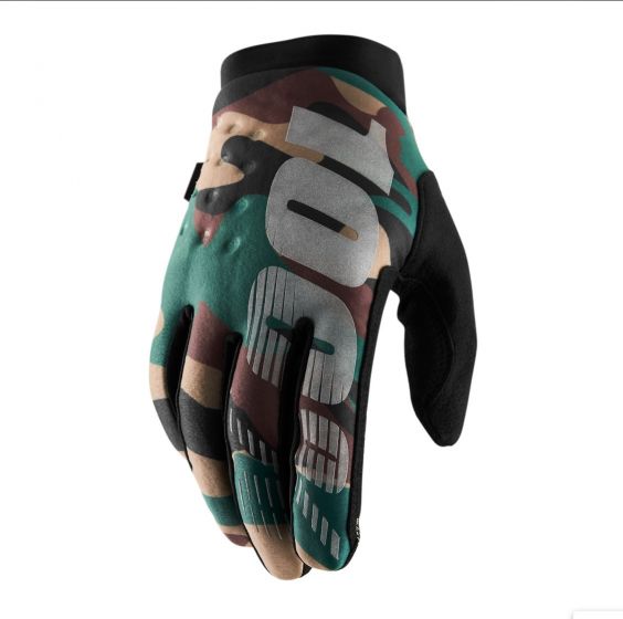 100% Brisker Cold Weather Gloves - Camo/Black-Large - Nearly New